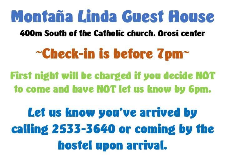 Montana Linda Guest House Orosí Dış mekan fotoğraf